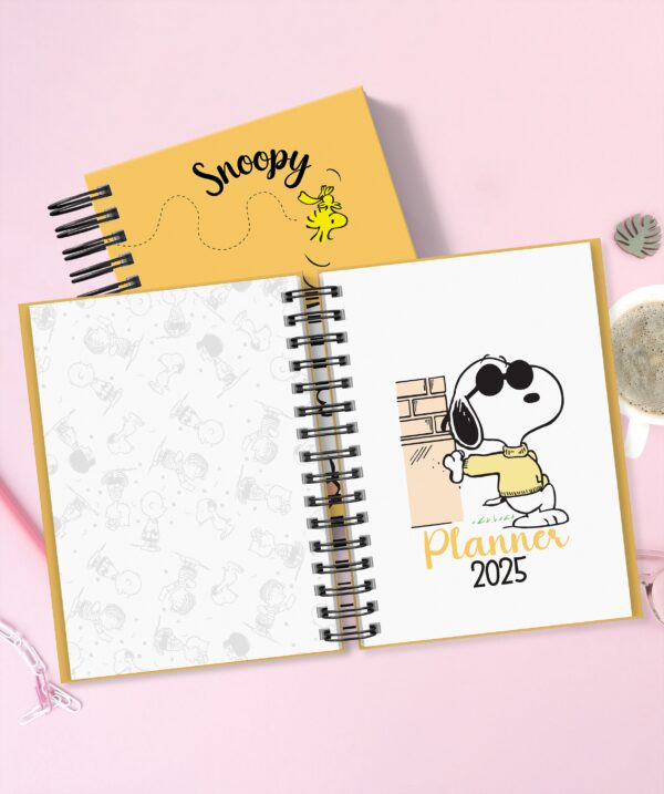 Cuaderno Planner Imprimible Snoopy Amarillo - Editable A5 - Imagen 4