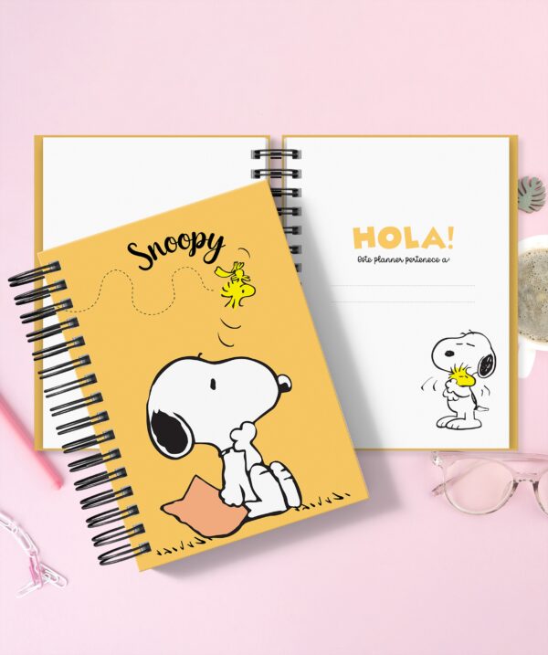 Cuaderno Planner Imprimible Snoopy Amarillo - Editable A5 - Imagen 2