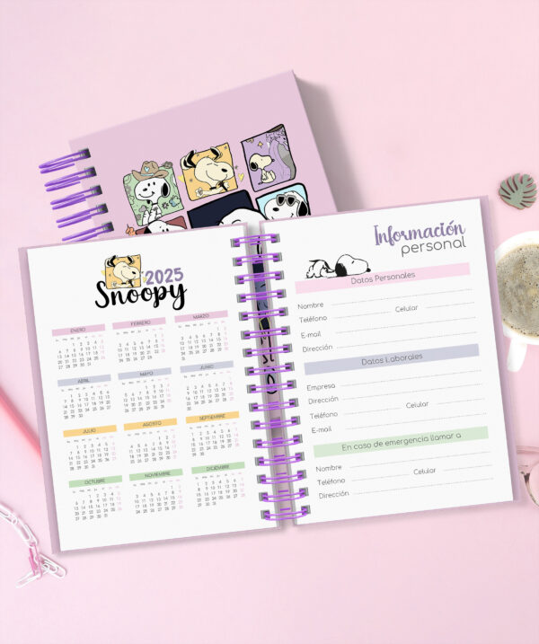 Cuaderno Planner Imprimible Snoopy ErasTour - Editable A5 - Imagen 3