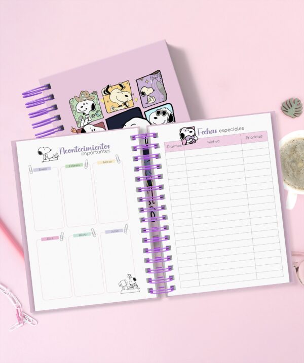 Cuaderno Planner Imprimible Snoopy ErasTour - Editable A5 - Imagen 5