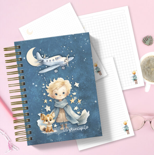 Cuaderno Imprimible Principito Azul - Editable A5